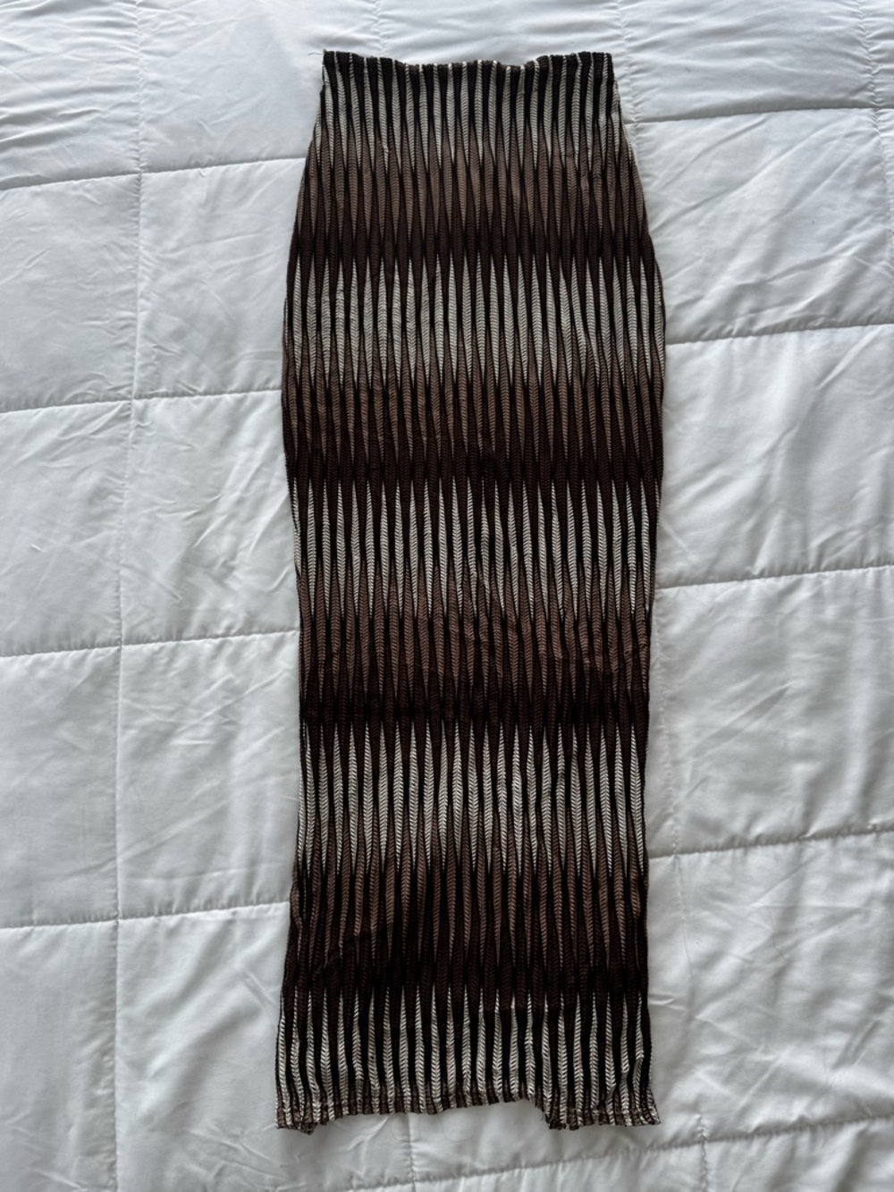Women’s Brown & Cream Maxi Skirt | Size Small ✨